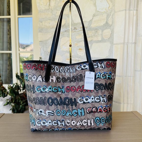 Coach X Mint + Serf City Tote In Signature Canvas & Wallet SV/Khaki Mult…NWT - Picture 4 of 10